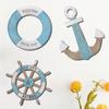 1 Set of Nautical-Themed Home Decor Wooden Anchors, Helms, and Lifebuoys Ocean-Themed Wall Hanging Decorations Indoor Nautical Decor Can Be Used