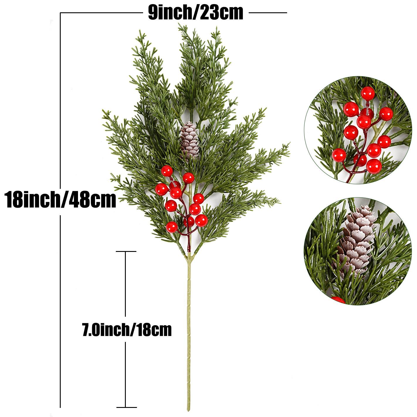 

Уличные Праздничные Украшения 48 см Одиночный Кедр Красные Плоды, Искусственная Имитация Рождественское Украшение для Дома Реквизит для Фото зелёный