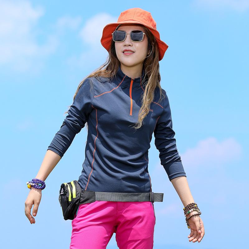 Outdoor quick-drying clothes women's long-sleeved T-shirts slim-fitting and thin, sweat-absorbing and breathable, sun protection, hiking,  clothes
