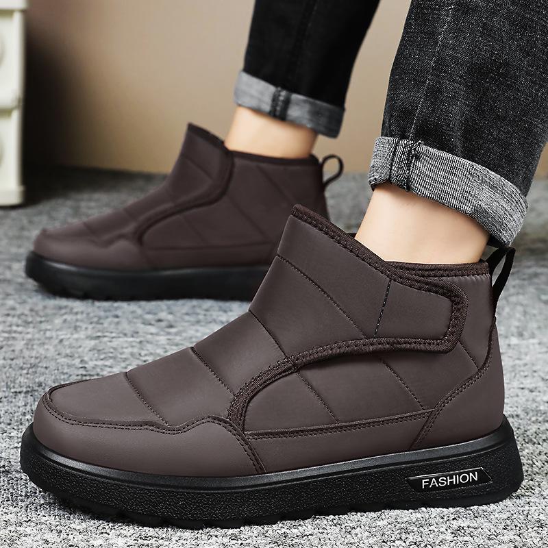 Men's Cotton Snow Boots, High-Top, Soft Sole, Polyurethane, Plus Velvet, Thickened, Warm, Cold Protection