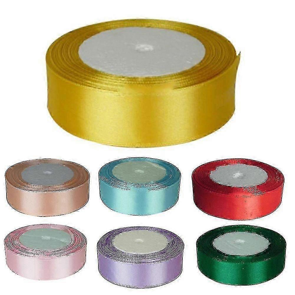 Fita de Cetim Colorida de 1 Polegada de Largura para Decoração de Casamento e Festa