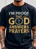Men's Christian T-Shirt "I Am God's Response To Prayer" with Crown & Cross