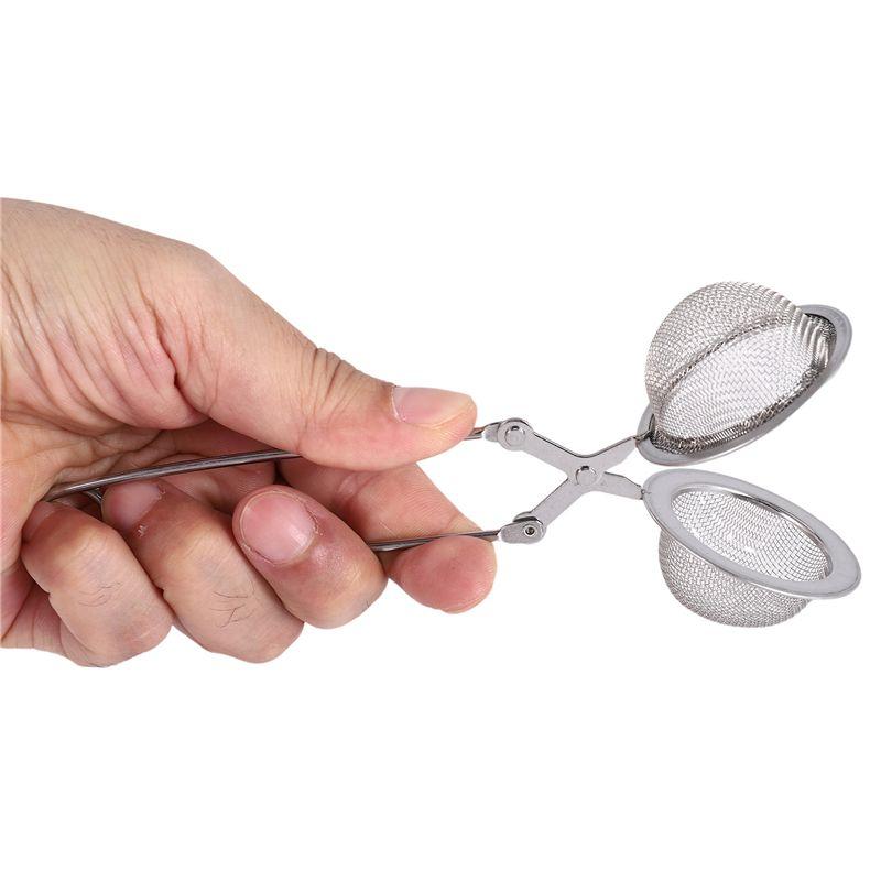 6Pcs Tea Infuser Loose Leaf Tea Snap Ball Tea Strainer Spoon Stainless Steel Tea Filter Steeper With Handle-B61B
