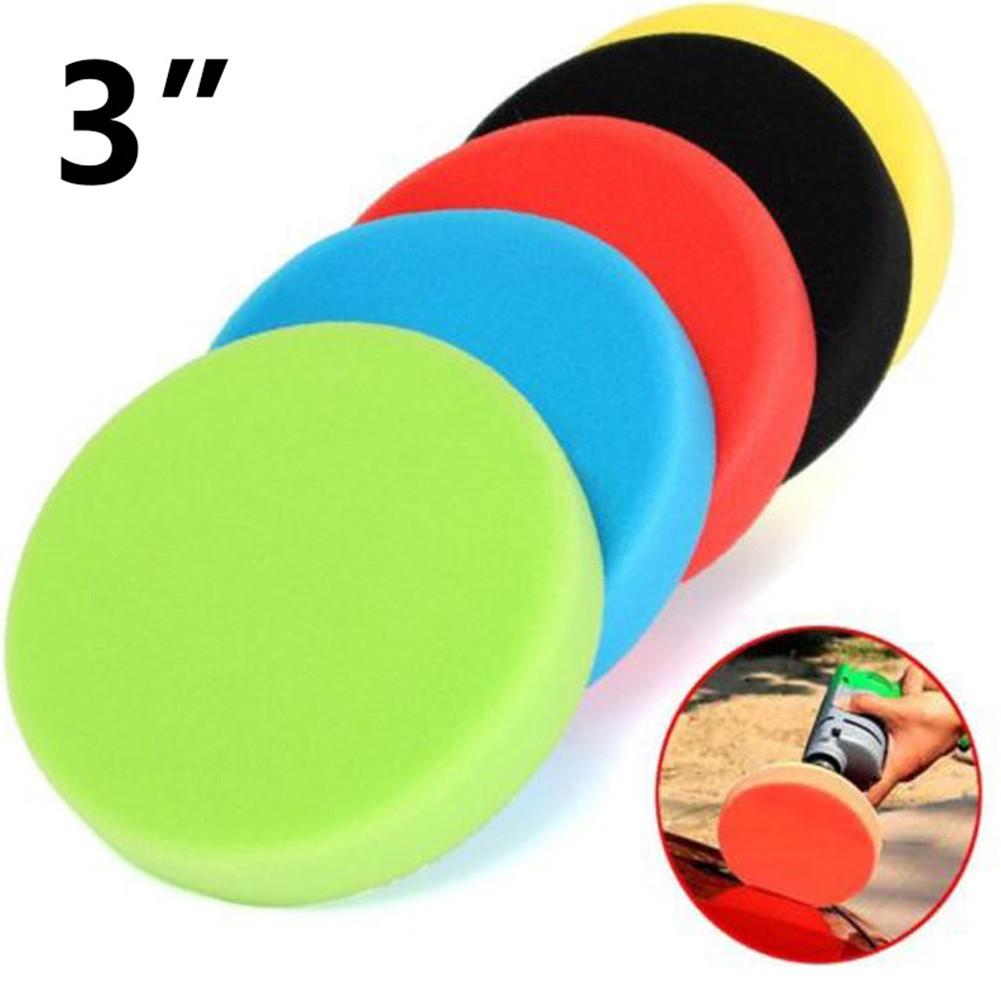 5Pcs Set 3/4/6 Inches Car Buffing Pad Set Sponge Pads For Car Polisher Power Tools Accessories Round Flat Polishing Buffer