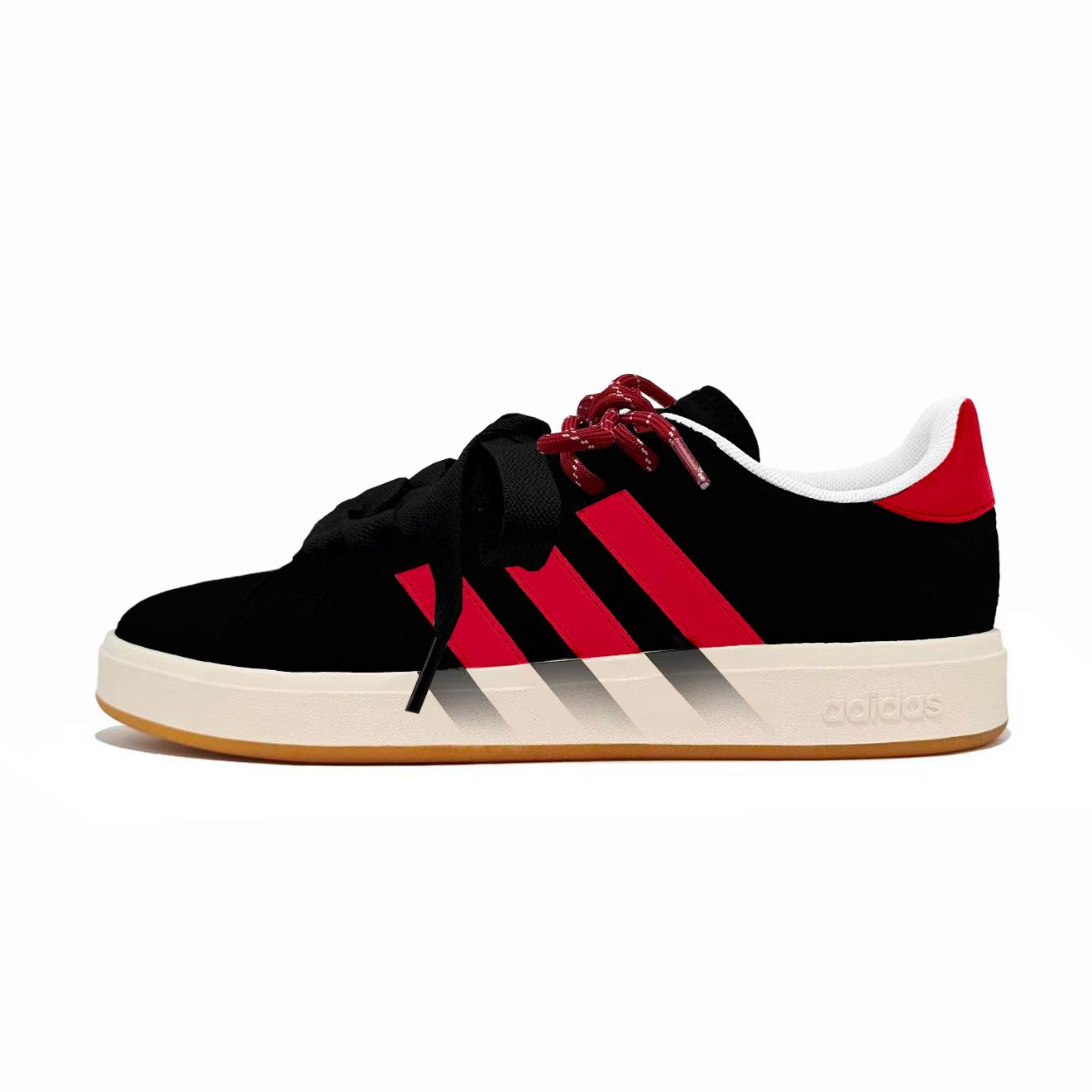 

Adidas Grand Court Base 00s Adidas, Ink Red Ice Crystal Abrasion Resistant Low top Skateboard Shoes Unisex Black Red JP6335(Team932-) 39⅓