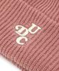 Eondeokeonteulol Winter Short Beanie Ribbed Knit Logo Embroidery Unisex Beanie Hat Beanie / Original Script / Pink