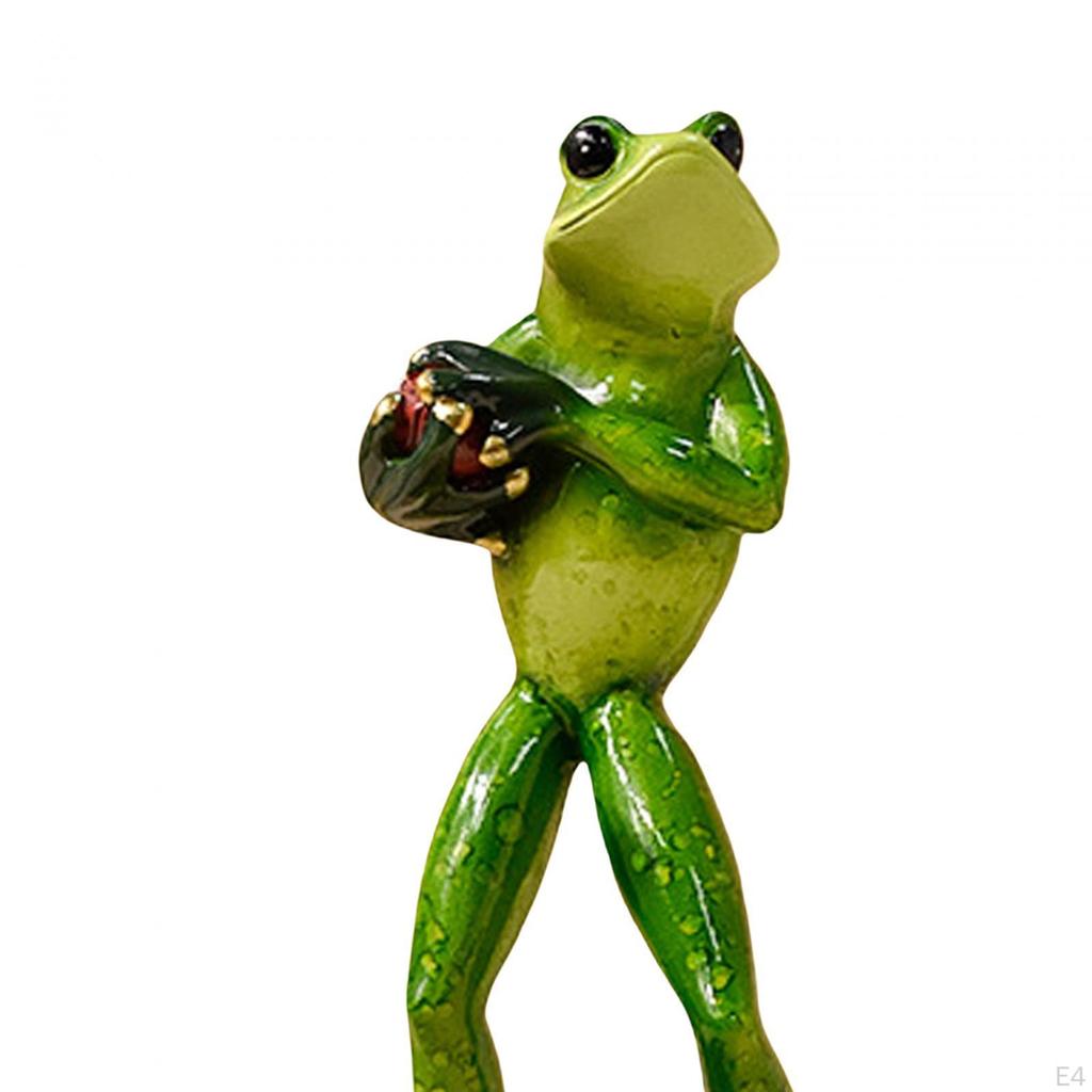 Frog Garden Statue Animal Sculpture Bedroom Ornament Birthday Gift Resin Figurine Desk Figure for