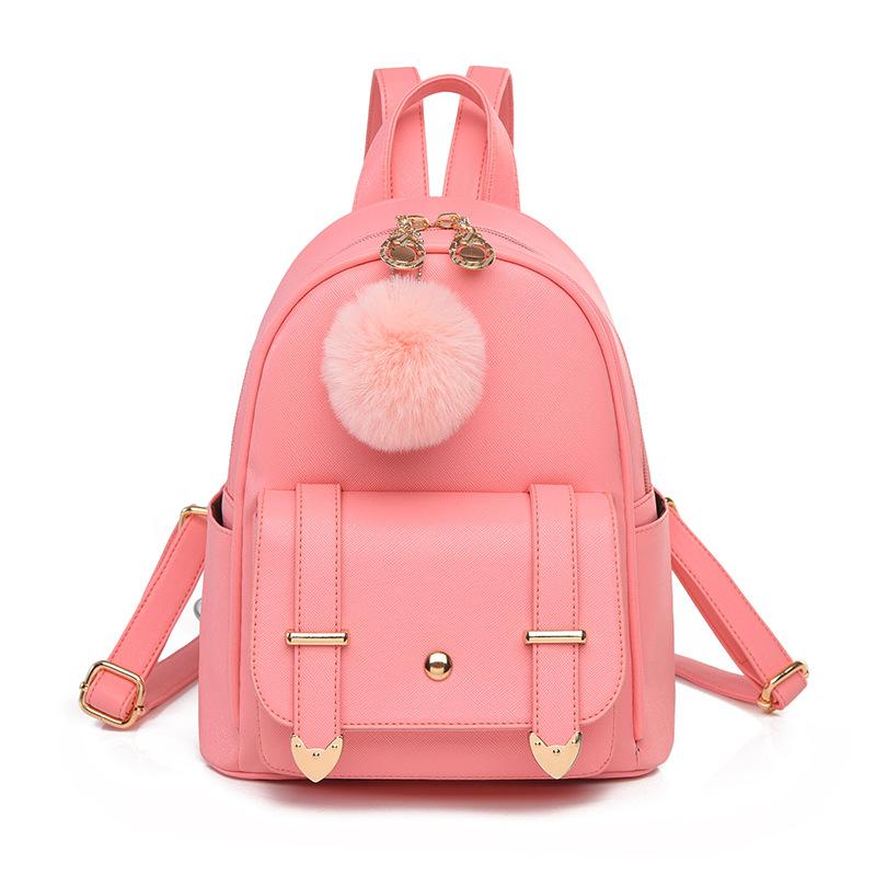 Schoolbag College Style PU Fashion Small Backpack 1011 New Fresh and Sweet Korean Version Bag Women's Backpack Manufacturer