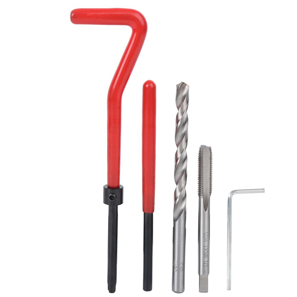 25pcs M6 Thread Repair Kit Thread Tap Drill Bit Damaged Threads Repair Tools