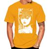Summer Men's Japanese Horror Comic 100% Pure Cotton T-shirt, Hip-hop Dark Trend Style Pattern Printed Clothing, Street Top