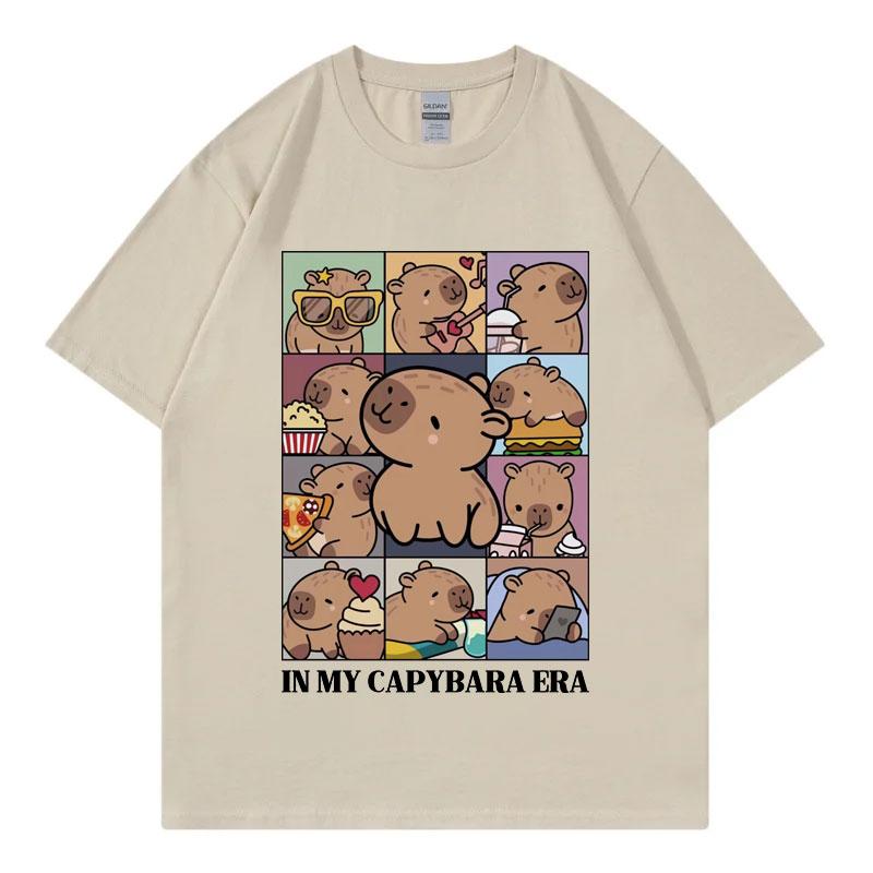 In My Capybara Era T-Shirt Clothing Fashion Short Sleeve T Shirts Summer Casual Loose Cotton T-Shirts Streetwear