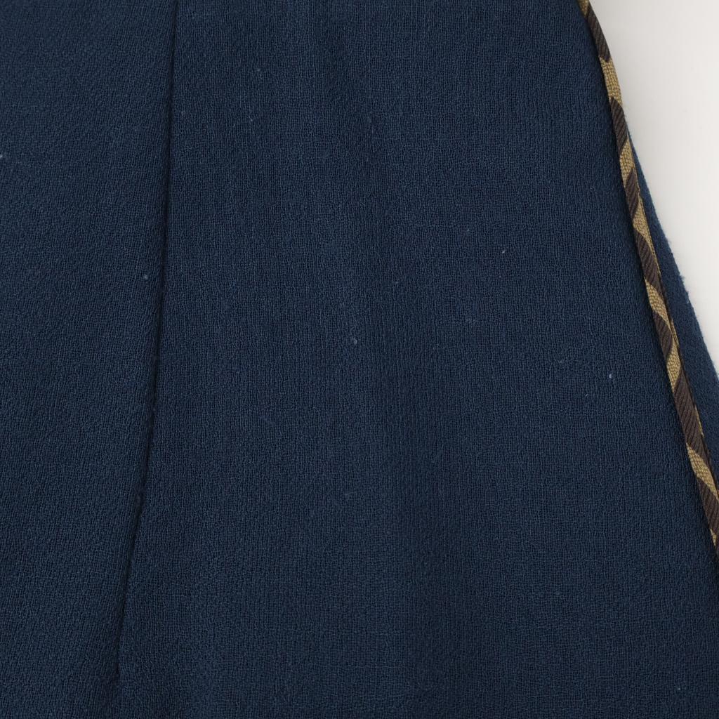 FENDI FQ7127 A5HP Navy Wool FF Pleated Wrap Over Skirt skirt 38 Navy brownUsed