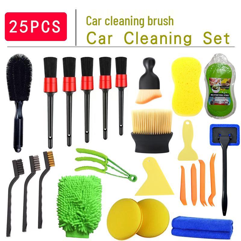 25-Piece Car Cleaning Kit: Disassembly Tools, Wheel & Tire Care, Interior & Paint Maintenance