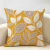 Neutral Line Leaf Botanical Cushion Cover Durable Hypoallergenic Organic Linen Short Pillow Cover Washable