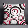 Red Geometric Pattern Double-Sided Printed Pillow Cover Short Plush Suitable Living Rooms Bedrooms Sofas Throw Cushion Cover
