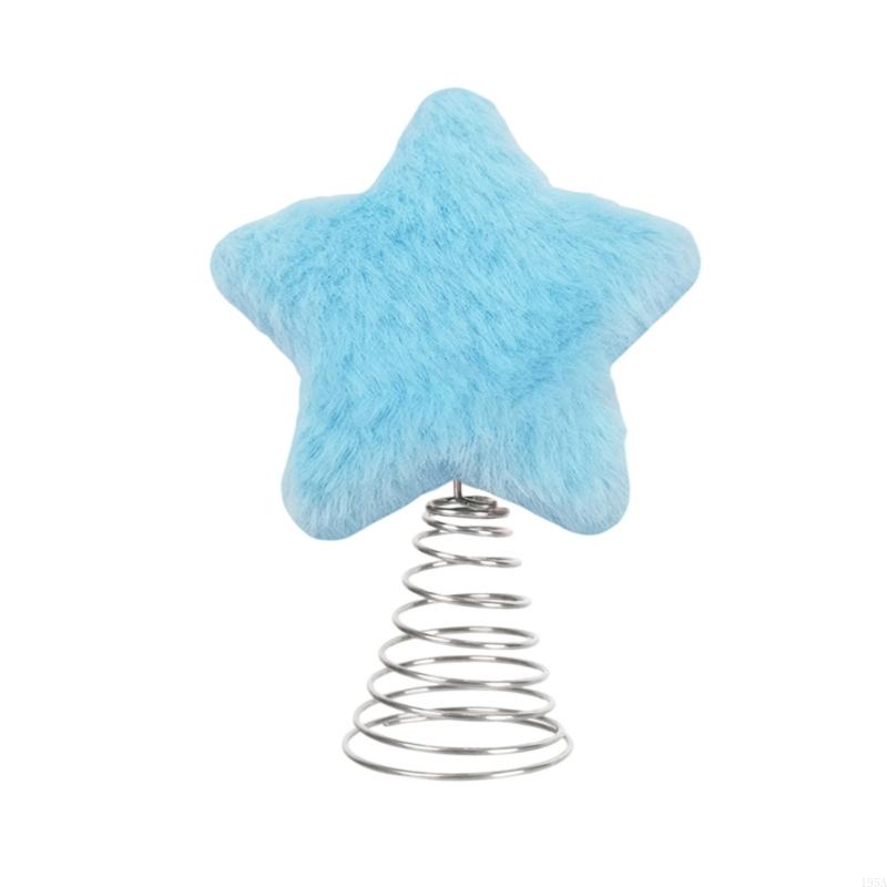 

Plush Iron Star for Christmas Tree Elegant Star Christmas Tree Top Stand Ornament Stylish Festival Home Decoration синій