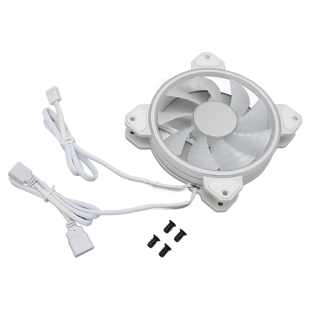 RGB Case Fan 12cm 4pin PWM 3pin ARGB RGB Backlit 9 Fan Blades Strong Airflow Super Quiet PC Fan for