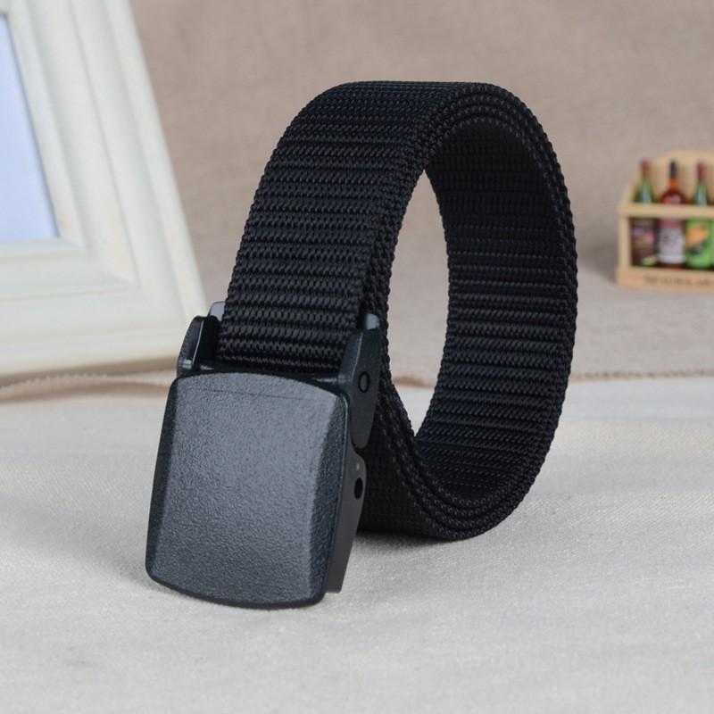 Outdoor Plastic Buckle Casual Belt Nylon Canvas Knitted YKK Direct Sales 120cm чёрный