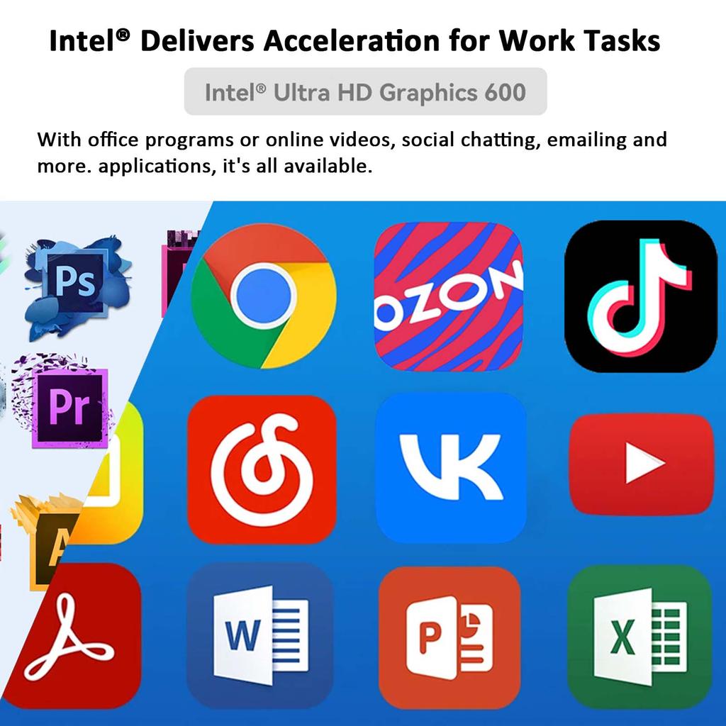 Touchscreen Laptop HDTOSNER 11.6" , Intel Processor, 8GB RAM, 256GB SSD, Windows Pro, Silver, For Work and Study Laptop