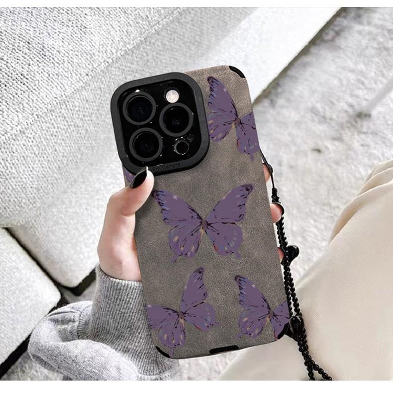 For Apple 17promax Phone Case 16 Purple Butterfly for IPhone 15pro Protective Case 14pm Personality 13