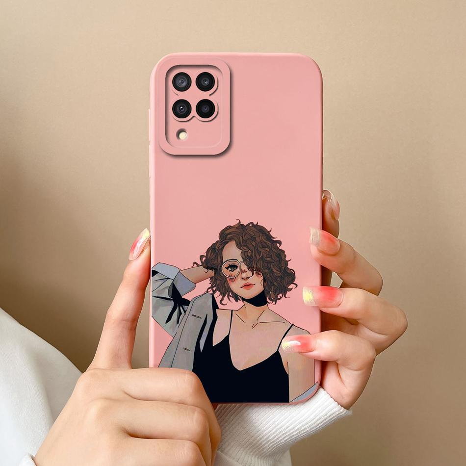 For Samsung Galaxy A12 M12 F12 Phone Case Cartoon Liquid Silicone Full Protection Anti Drop Cover For Samsung A 12 M 12 Bumper