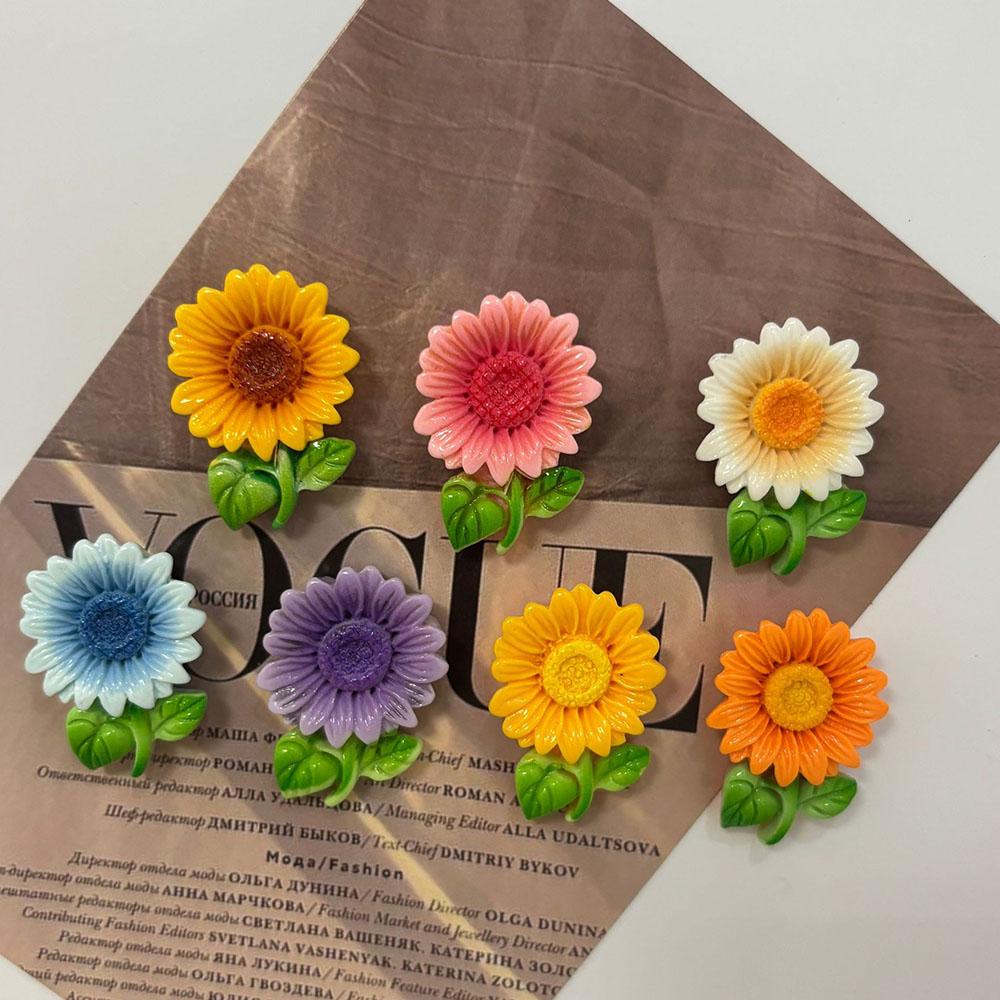 7pcs Sweet Smal Colorful Sunflower Refrigerator Magnets Creative mini Fridge Magnet Photo Message Magnet Decorative