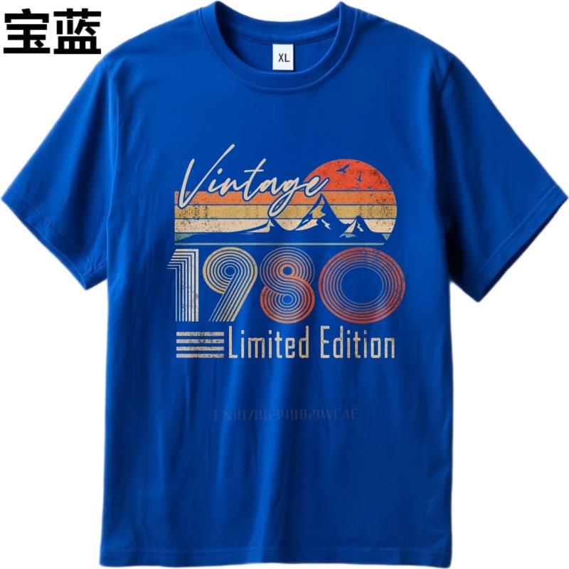 Men Brand Tshirt Streetwear Summer Men T Shirt Vintage 1980 Limited Edition Sunset Mountains Short Sleeve Workout O Neck Tops