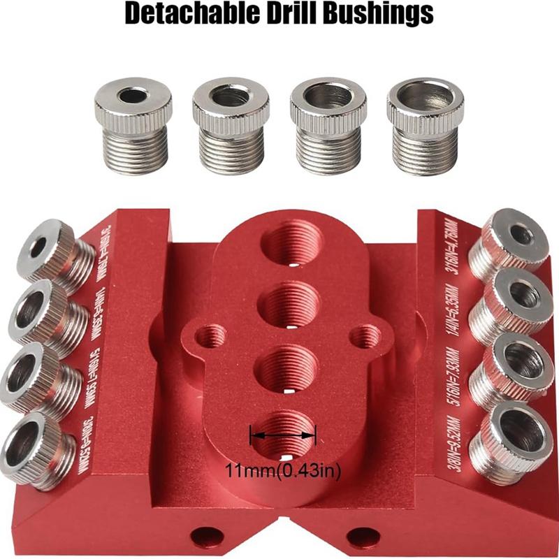 30 45 90 Degree Angle Drill Guide Jig Drill Block For Straight Angled Holes With Detachable Drill Positioning Bar