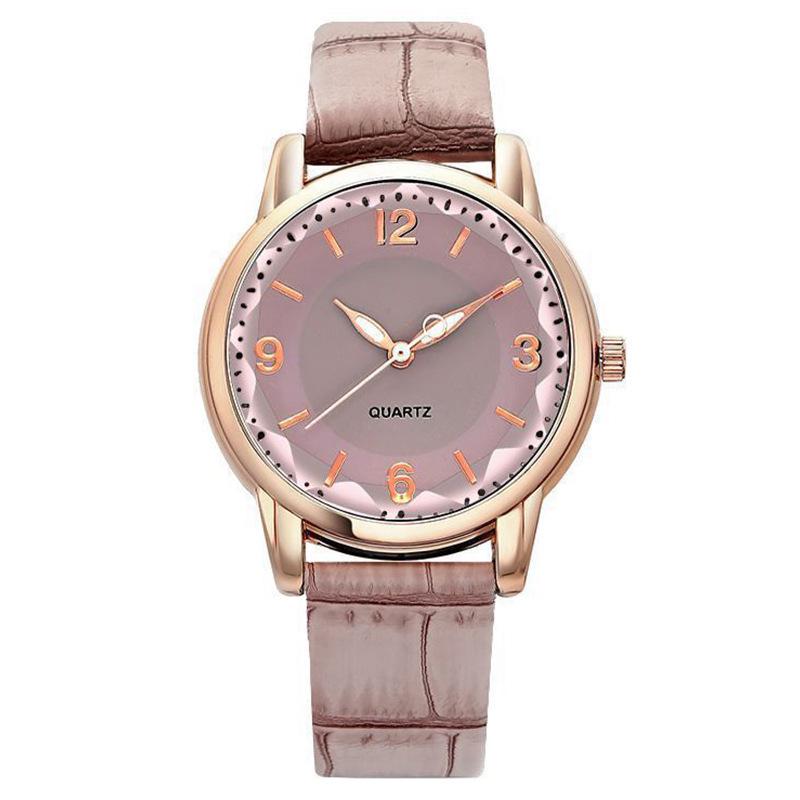 Two-Tone Quartz Women's Watch with Leather Strap - Creative Style
