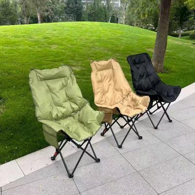 High-Back Portable Folding Outdoor Moon Chair for Camping and Fishing