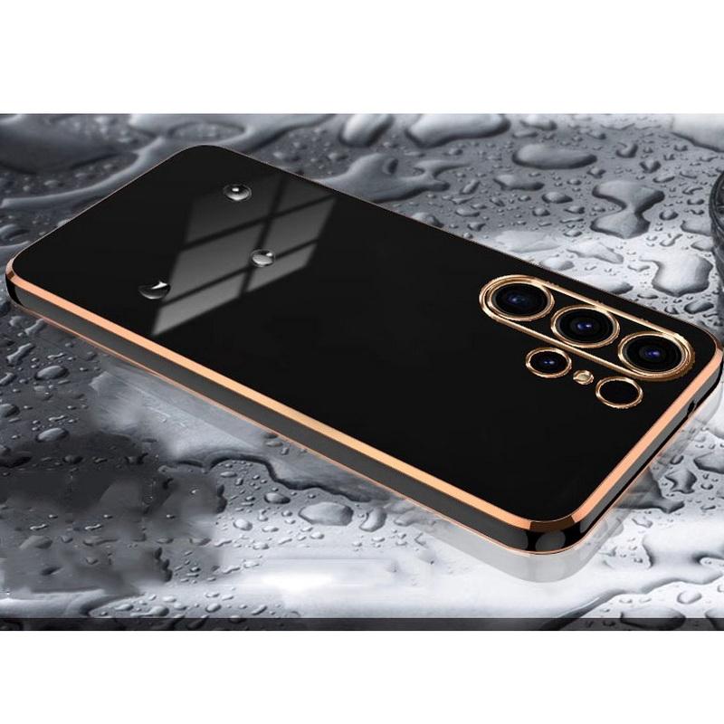 Beschichtung Einfarbige, schlanke, weiche Handyhülle für Samsung Galaxy S25 Ultra S24 FE S23 S22 S21 A16 A56 A36 A55 A26 Linsenschutz Glänzende, stoßfeste Abdeckung