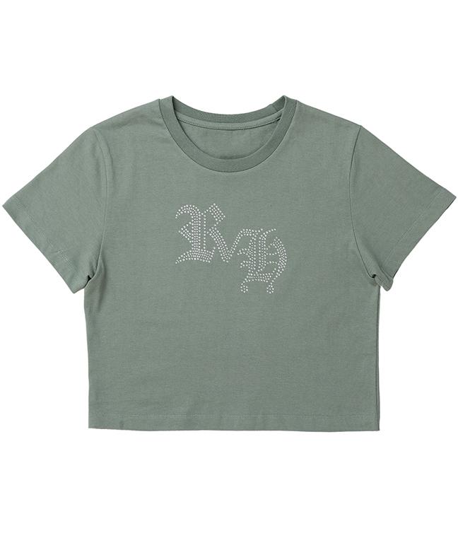 Leoninghai Rh Hotfix H/S Crop Top [Sage]