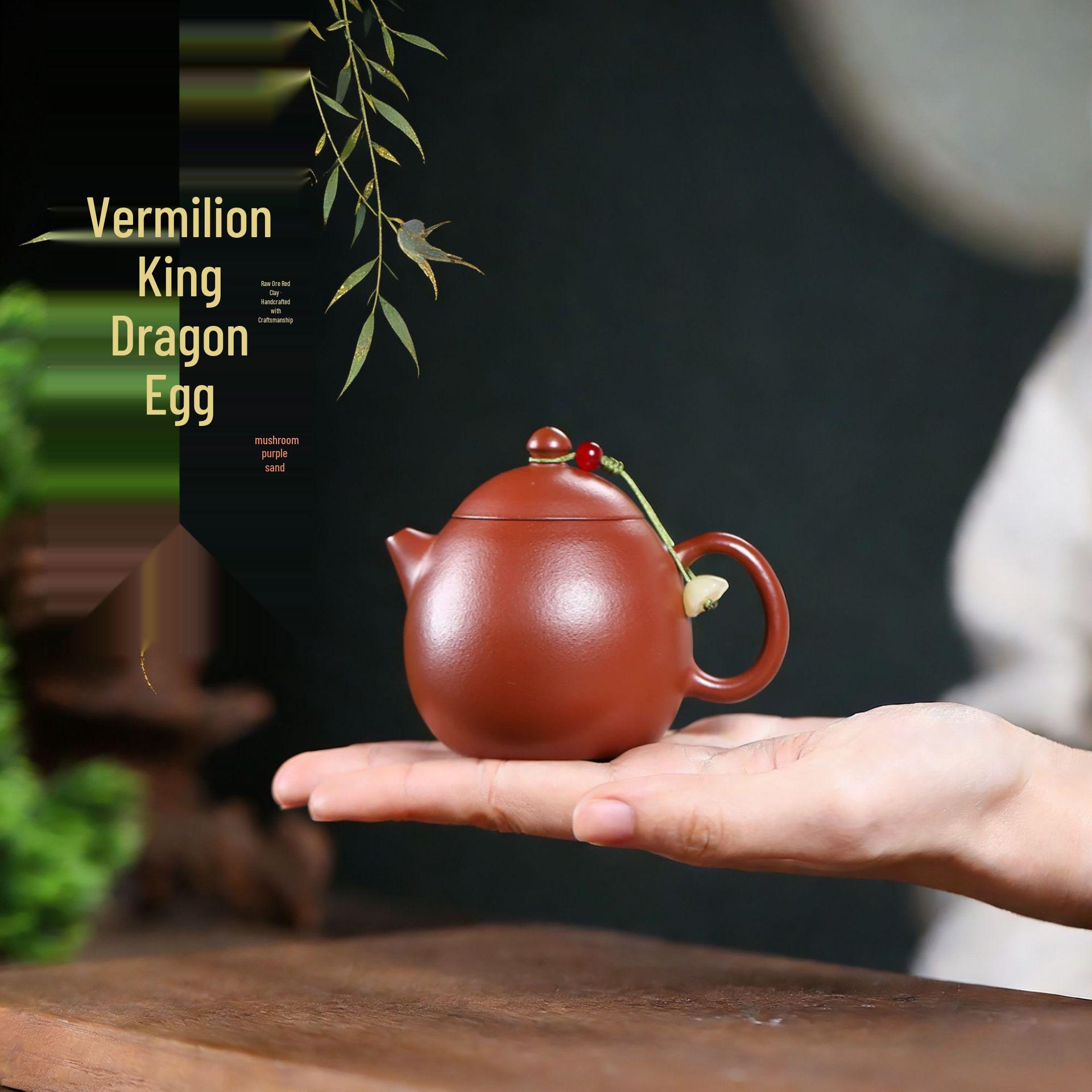 Handcrafted Yixing Zisha Small Teapot Set - Original Zhu Ni Clay for Gongfu Tea Rituals 100ml
