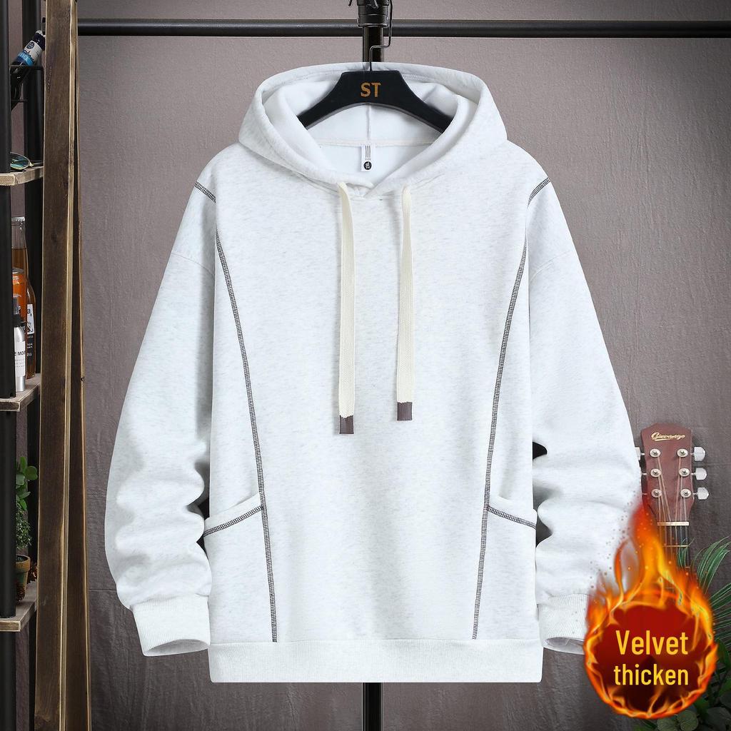 Jungen Fleece-gefütterter Kapuzenpullover für den Winter – Warme, trendige Oberbekleidung für Teenager