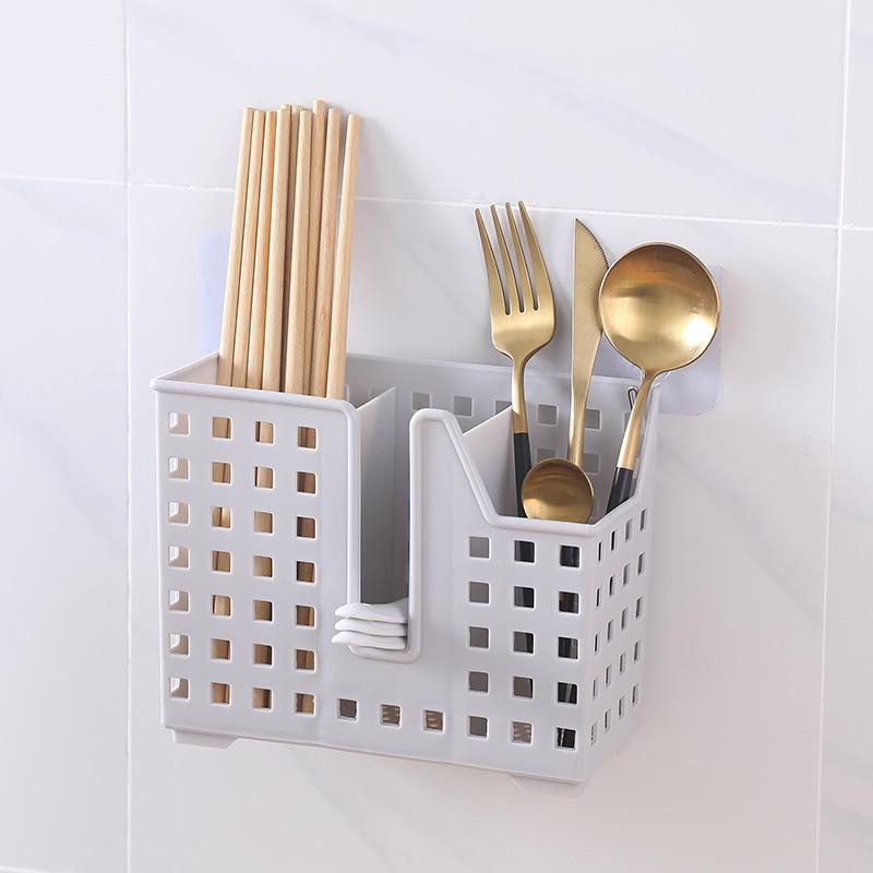Wall-Mounted Kitchen Chopstick Holder & Draining Storage Box