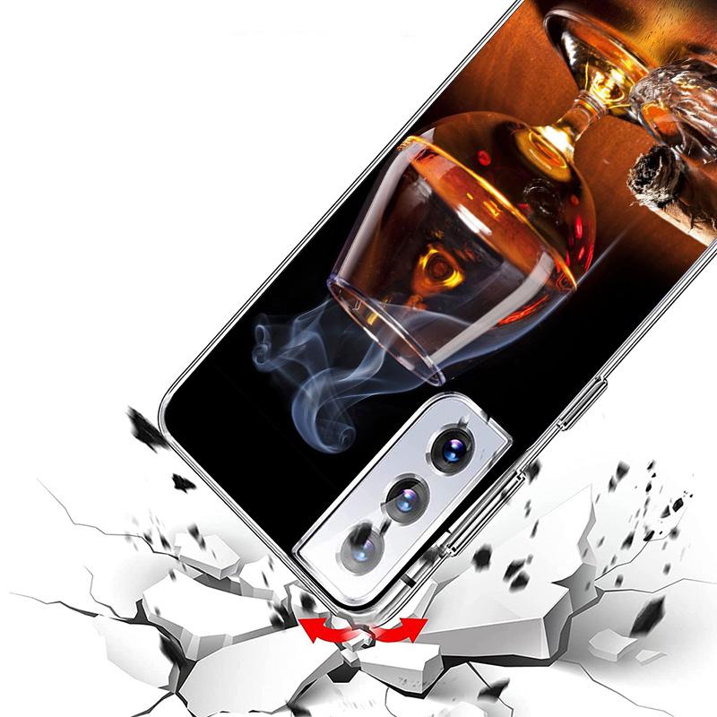 Cigar Whiskey Ice Drink Phone Case For Samsung Galaxy S26 S25 Edge S24 S23 FE S22 Ultra S21 Plus S20 + Fundas Cover Coque Galaxy