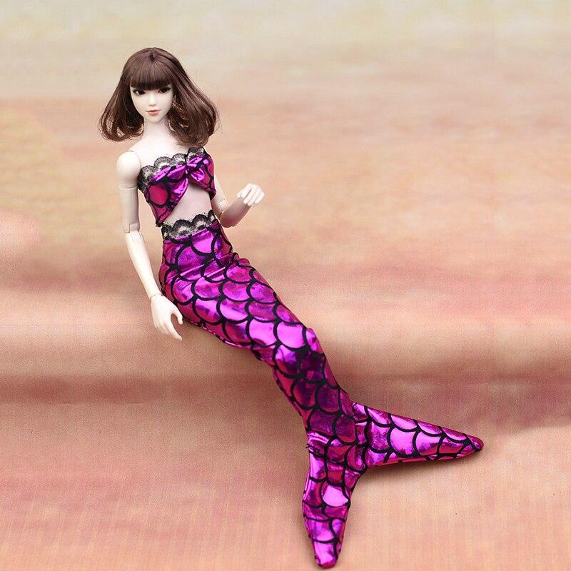 Příslušenství pro panenky Dětská hračka Oblečení mořské panenky pro panenku Barbie Originální ocasní podprsenka + Oblečení pro panenku pro 1/6 DIY panenky Barbie