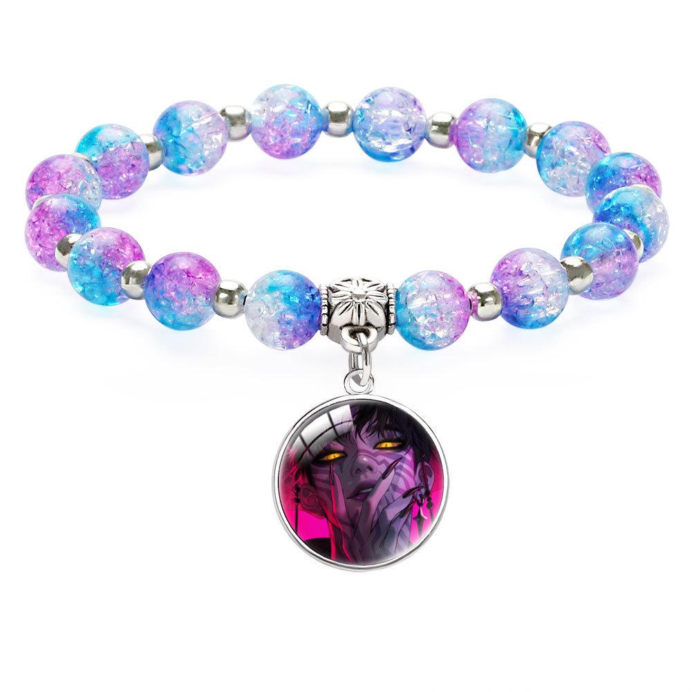 

Fashion Kids Rumi Zoey Mira Beaded Pendant Ice Crack Inlaid Gemstone Bracelet 16mm