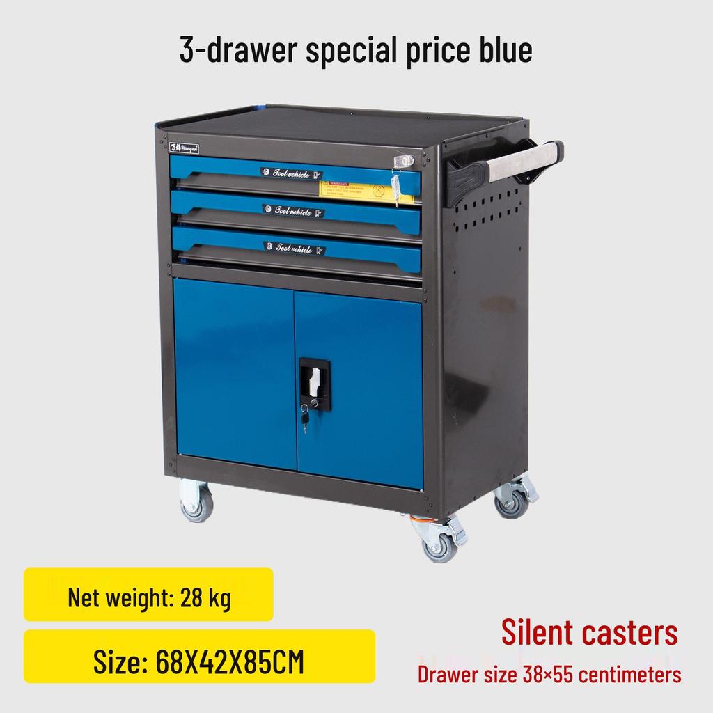 Multi-Layer Thickened Tool Cabinet with Casters for Auto Repair
