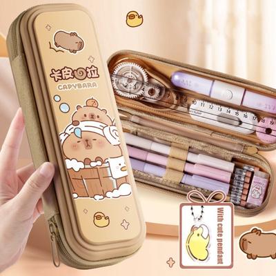 Capibara/Space Astronaut Pencil Case Shatter-proof Large Capacity Pencil Bag Weight-reducing Waterproof Stationery Box Student