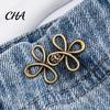 No Nail Waist Buckle Six-Leaf Pants Tightener Button, Detachable Loose Jeans Button Pin, Easy Sewing Required Clothing Accessories