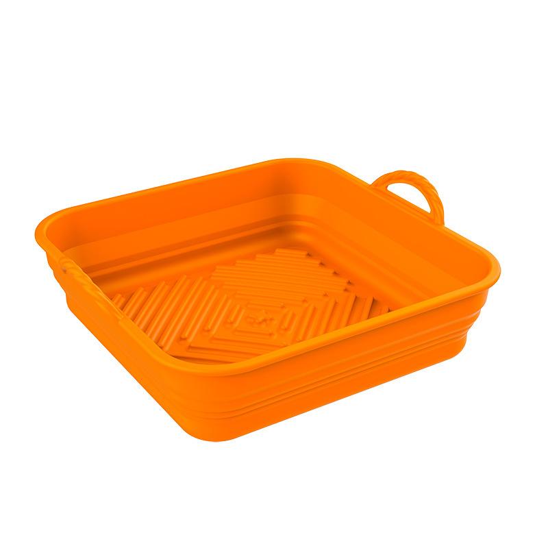 Air Fryer Silicon Basket About 20cm Round/square/rectangular Oven Baking Tray Foldable Reusable Silicone Pot Replacement Pan