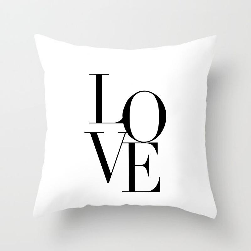 Home decorated black and white geometric cube letter printing cushion  car bedroom living room sofa pillow sleeve