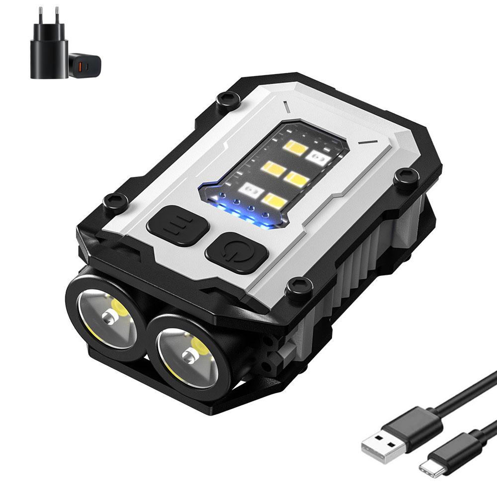 Portable Rechargeable Flashlight High Power EDC Keychain Torch With Magnetic Mini LED COB Waterproof Camping Work Lamp