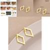 Elegante Geometrische Zweilagige Diamantförmige Ohrstecker für Damen in Gold und Silber