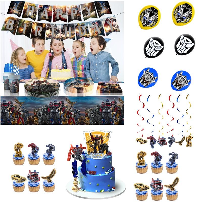 New Arrival Transformers Themed Party Supplies Decorate Your Party With Plastic Plates Paper Napkins And Tablecloth