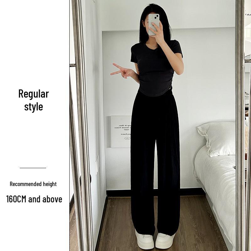 Drapey Wide Leg High Waist Summer Pants for Women - Slimming and Floor-Length, Yamamoto Style 2025