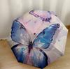 Purple Butterfly Garden Compact Travel Automatic Umbrella Compact 8-Rib Design Durable Plastic & Iron for Outdoor Daily Use Fashion Lovers