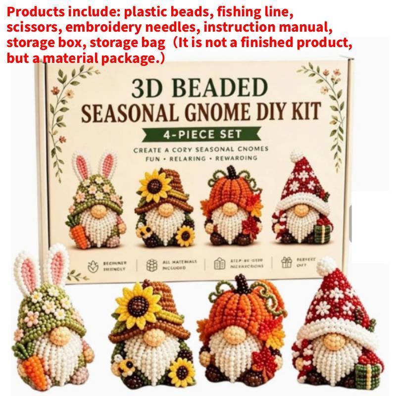 Kleines 3D-Tier-Bastelset mit Perlen und Kunststoffmaterialien für DIY-Tierdekoration und Kinderkreativität