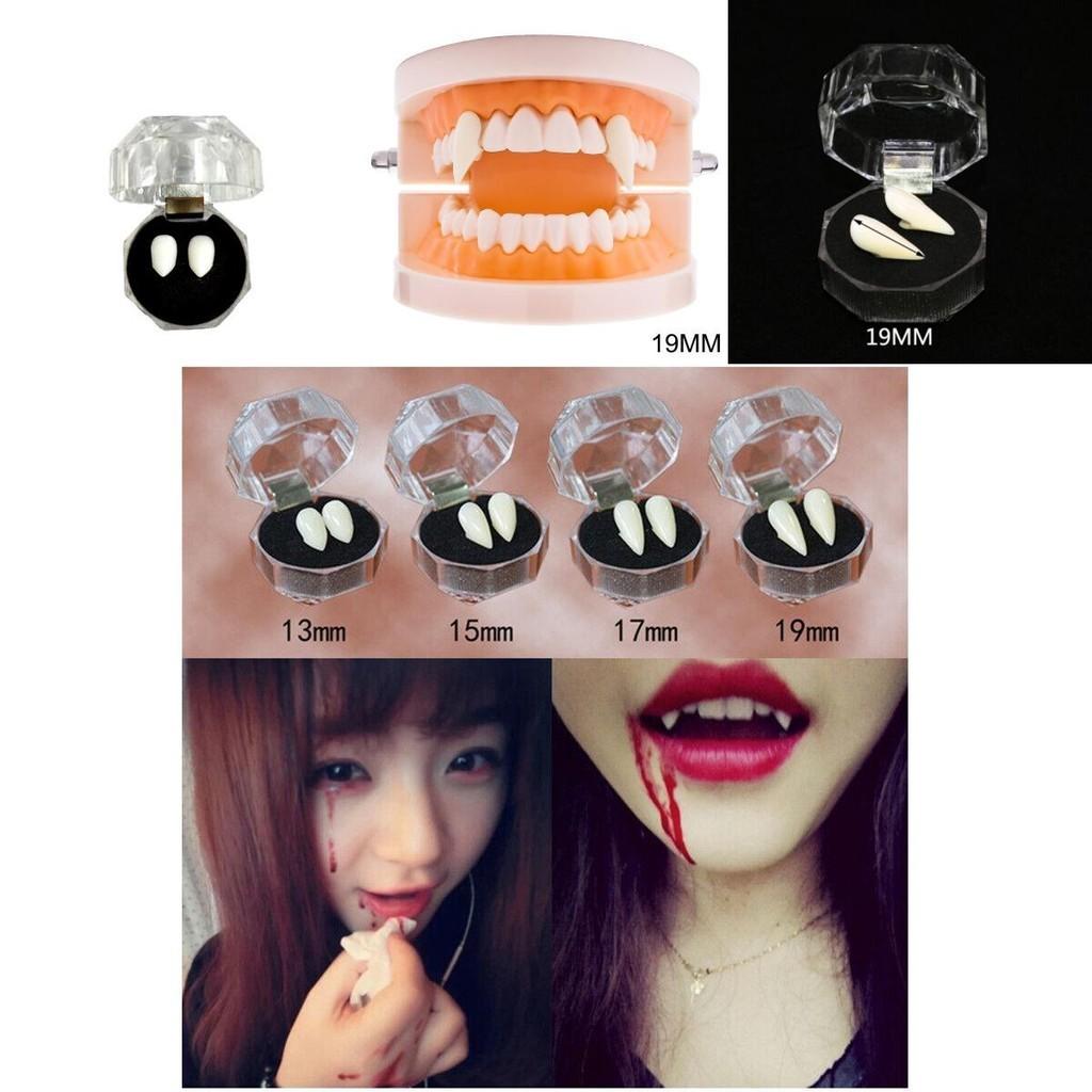Safe And Sanitary Resin Halloween Denture With Custom Fang Sizes And Solid Adhesive